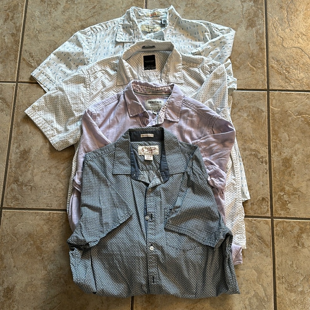 4 short sleeve men dress shirts